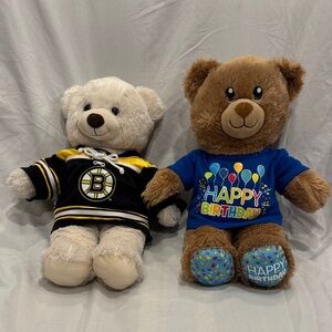Build a Bear Bundle - Original with Boston Bruins Jersey and Birthday Bear